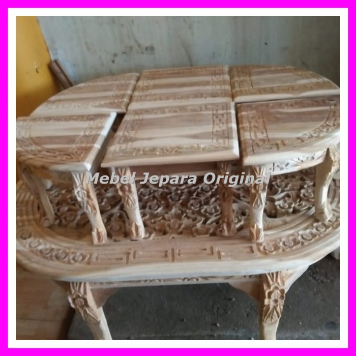 Meja oshin kayu jati - Meja lesehan full ukir kayu jati Mentahan