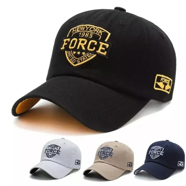Topi Baseball FORCE // Topi New york Force  // Logo bordir // Topi Trendy // Topi Distro Premium Ori