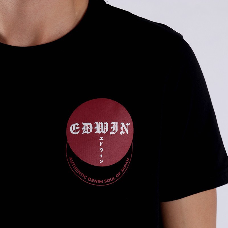 Edwin Unisex Limited Edition T-Shirt Edwin Sun 02 Black Lengan Pendek