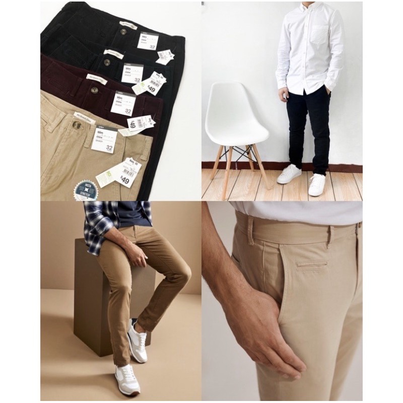 Anko Slim Fit Cotton Stretch Chinos Pant