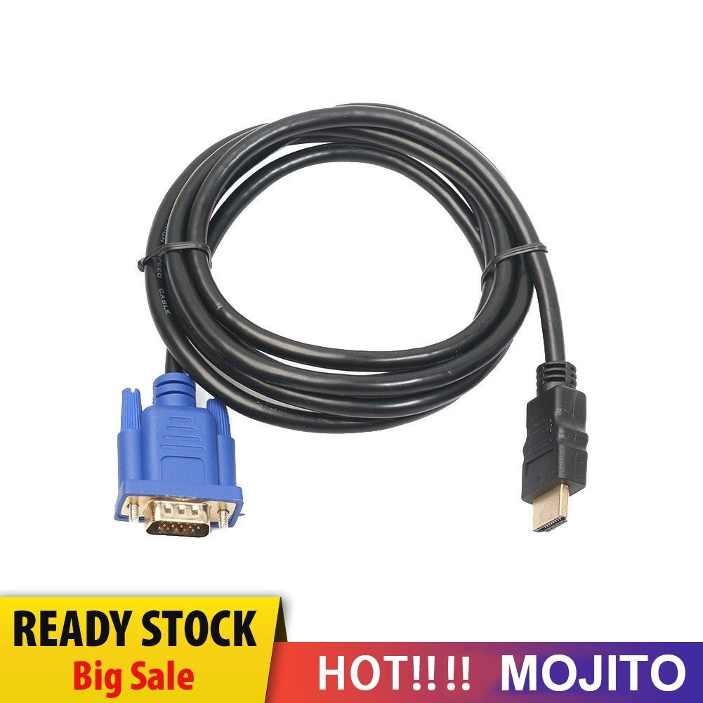 MOJITO HDMI Gold Male To VGA HD Male 15Pin Adapter 1080P Converter Cable 6FT