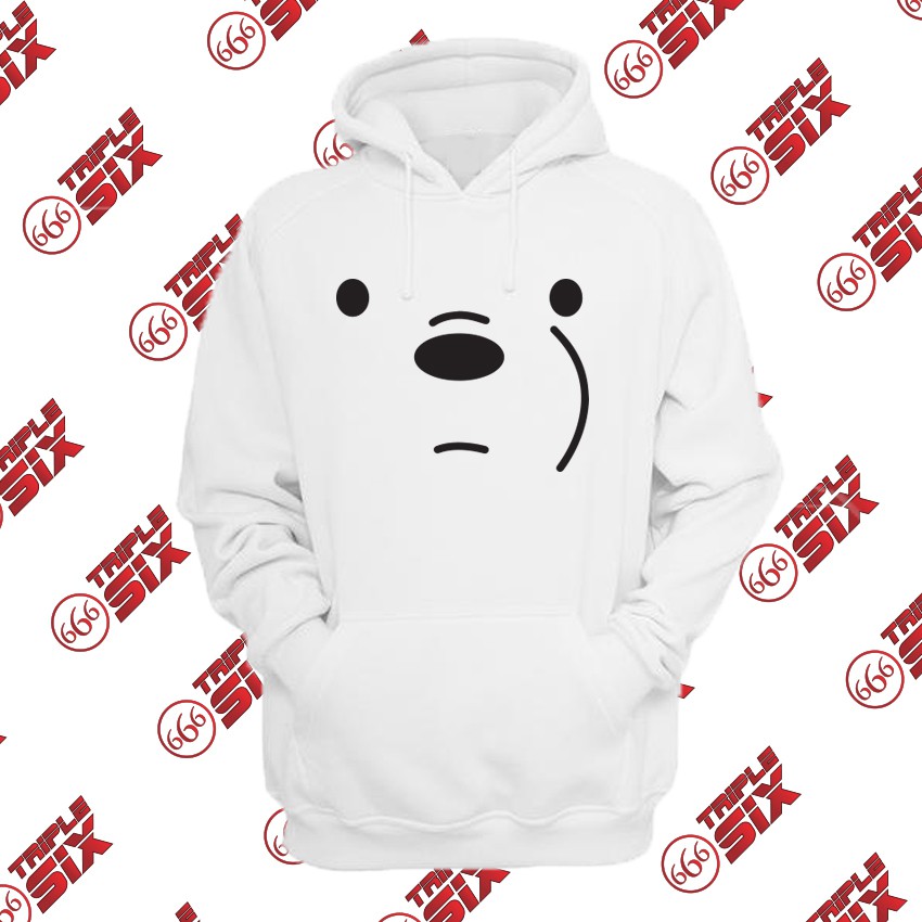 Jaket Hoodie We Bare Bears Ice Bear putih