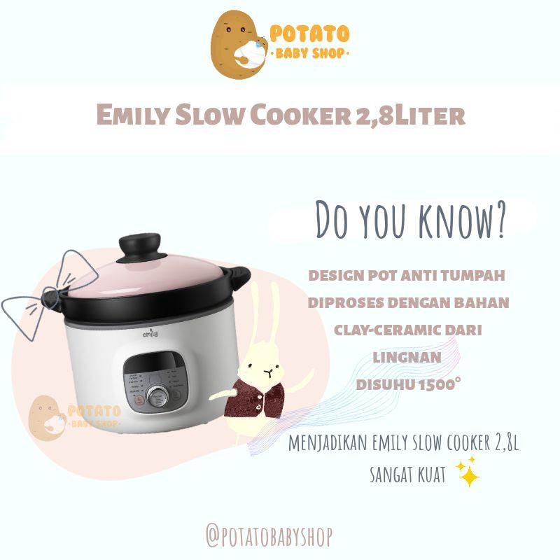 Emily Slow Cooker 2.8 Liter Pot Tanah Liat
