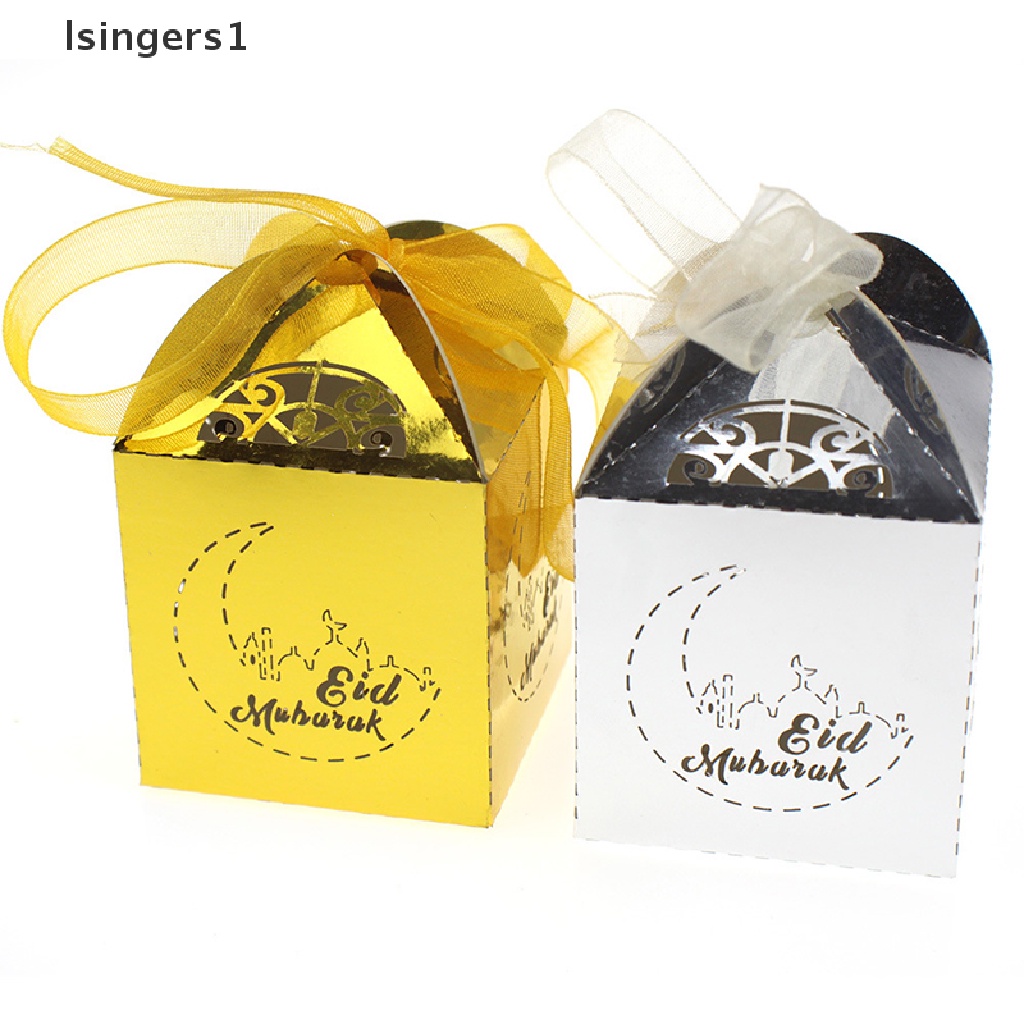 (lsingers1) 10pcs / Set Kotak Permen Desain EID Mubarak Untuk Hadiah Ulang Tahun