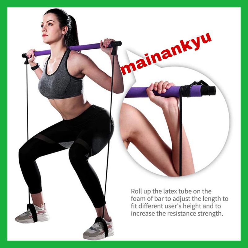 (MAINANKYU) RIDEFORCE Bar Stick Tali Stretching Pilates Tube Yoga Fitness You Can Do It - TP49 - Purple