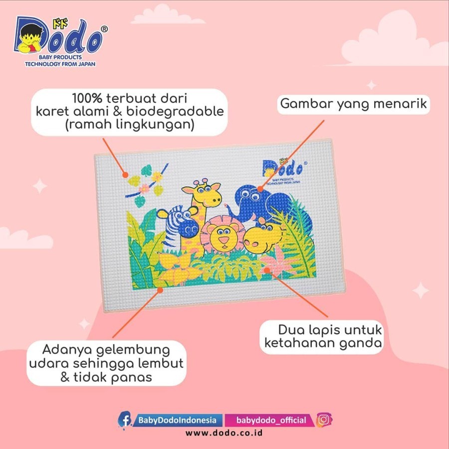 Dodo Perlak Karet Bayi Ukuran 90cm x 60cm