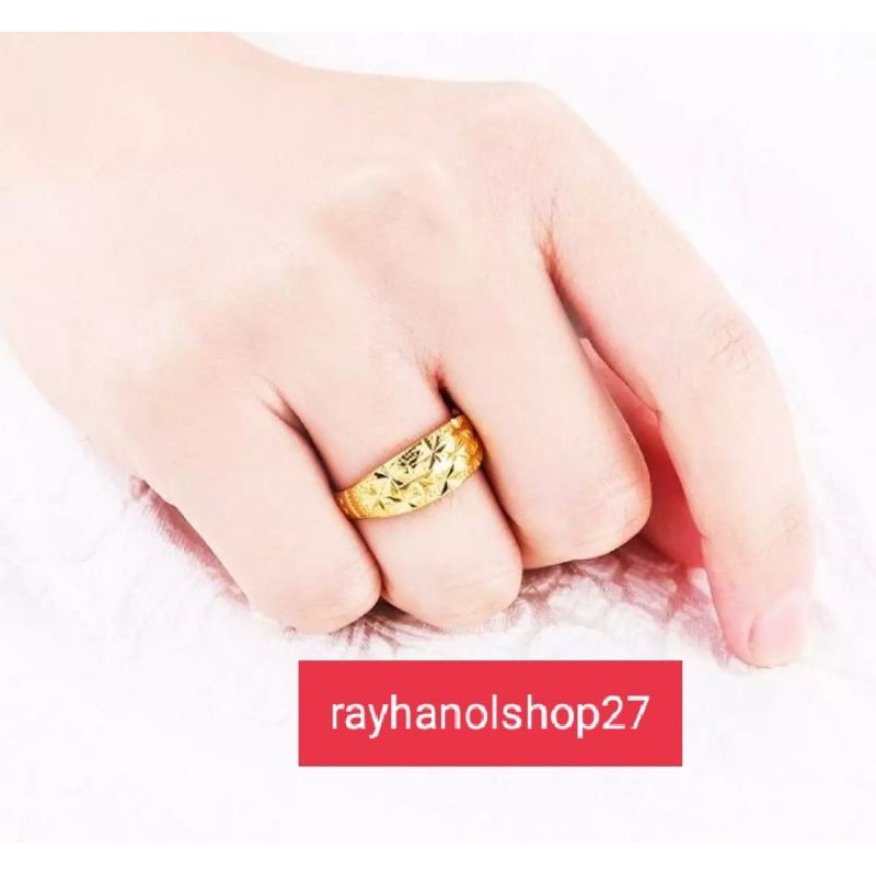 [ Koleksi Taobao ] Cincin klasik lapis emas pria wanita