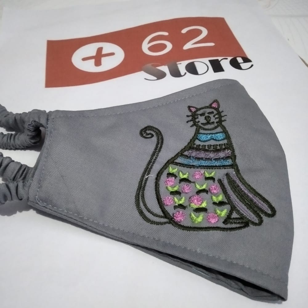 Masker Bordir Kucing