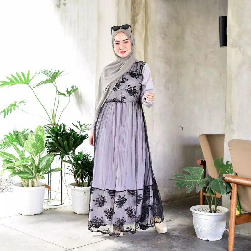 DRESS MUSLIM MURAH / CORDY DRESS BRUKAT / DRESS BRUKAT