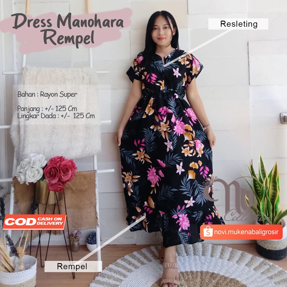 DRESS / DASTER BALI MANOHARA PANJANG REMPEL RESLETING