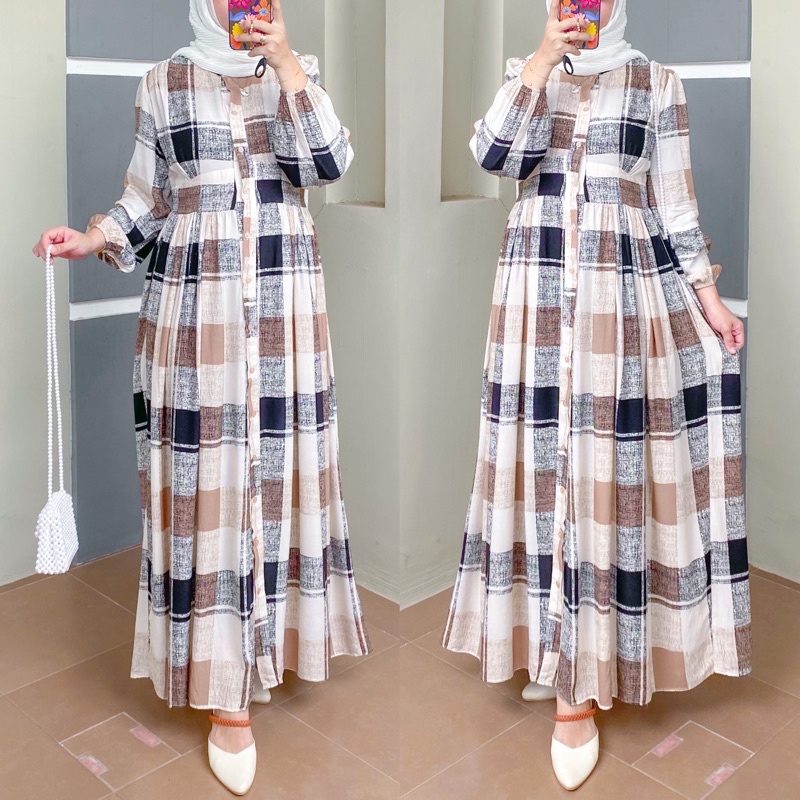 (READY HIJAU) Gamis Lesti Rayon KOTAK busui friendly Lesty dress adem copiosa