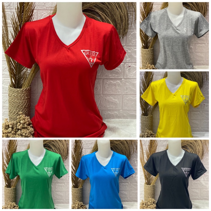 Kaos Wanita V neck Sablon dada Kaos Wanita Sablon dada