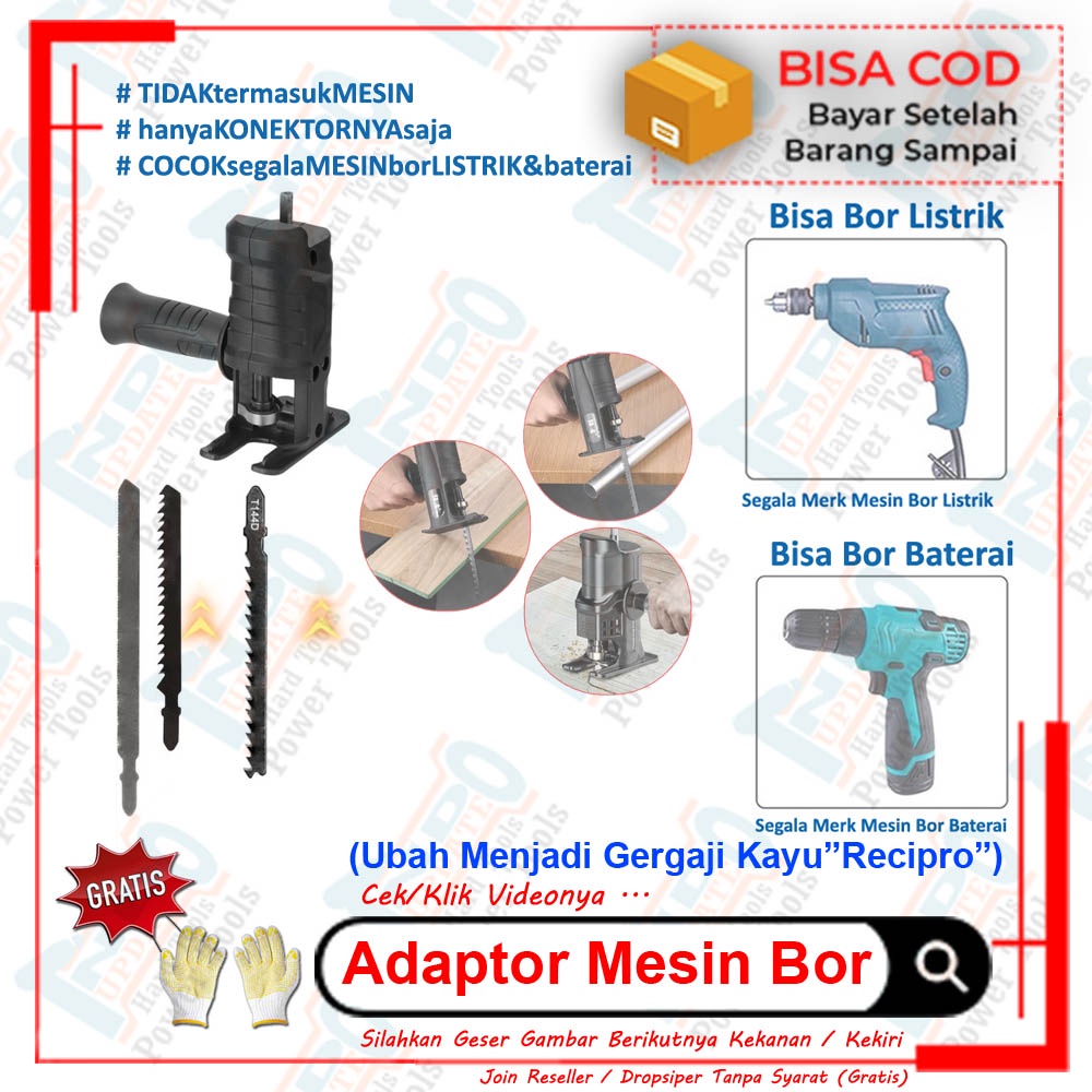 Adaptor Mata Mesin Bor Recipro Graji Gergaji saw Potong Kayu Besi Pvc Saber Jigsaw Portabel Pisau Bl