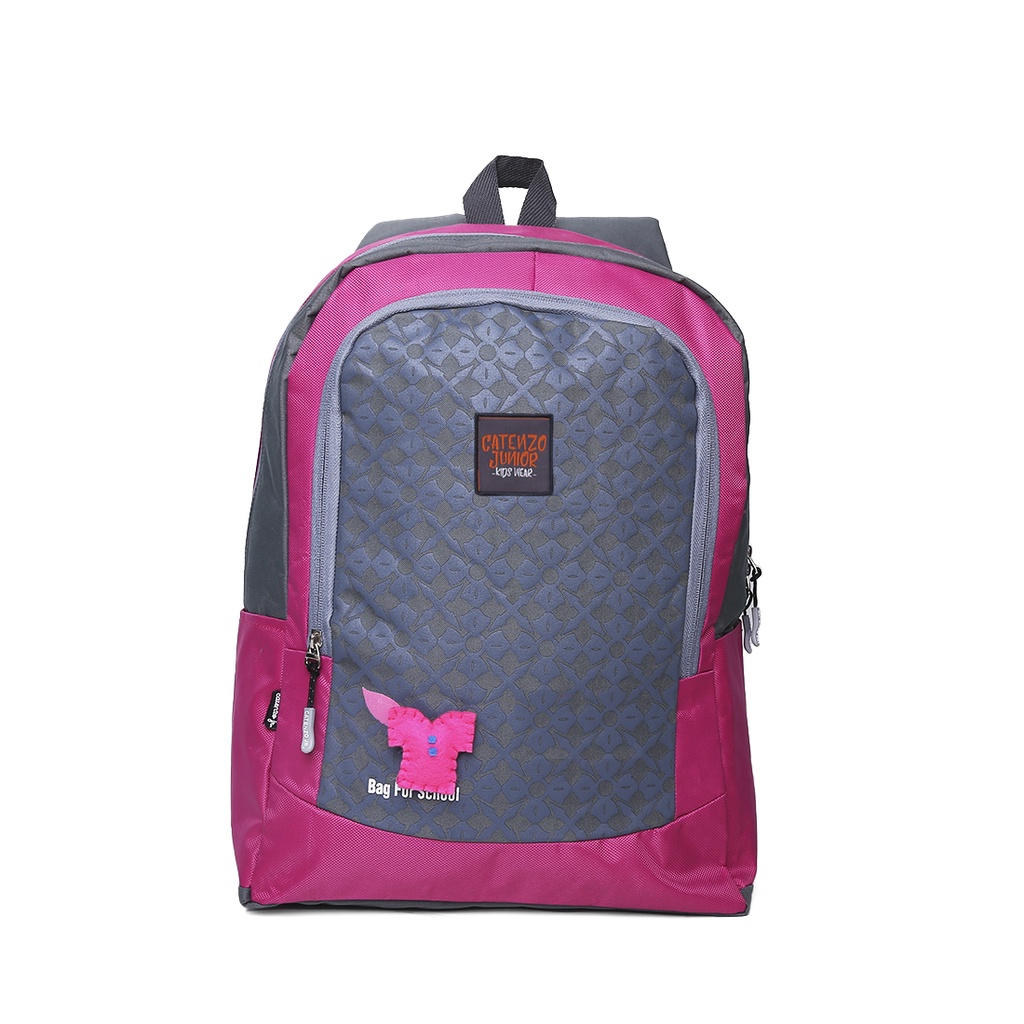 Tas Anak Perempuan remaja cewe ransel sekolah backpack laptop pink abu