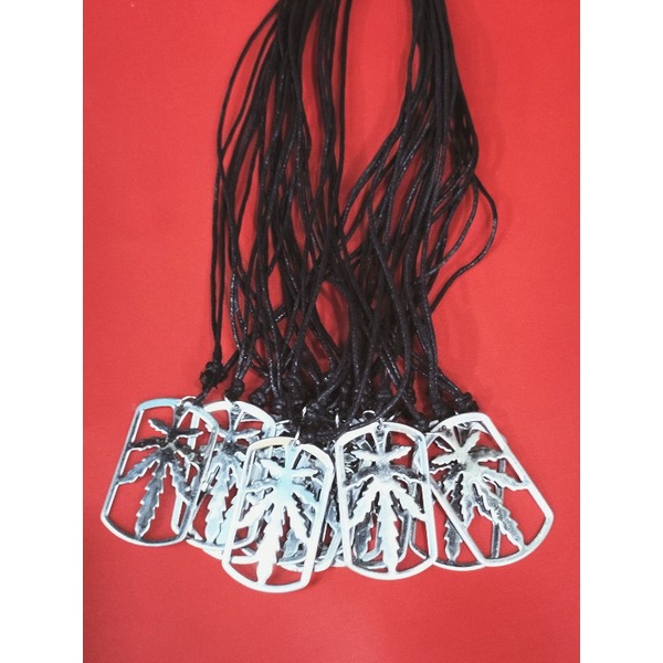 GROSIR 12PCS KALUNG TALI KULIT LIONTIN/BANDULAN BAJA STAINLESS KALUNG PRIA WANITA