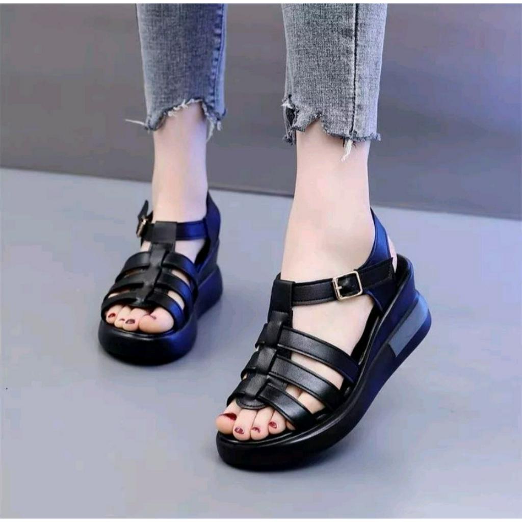 AGI10113 Sandal Wedges Tali Wanita Fashion Import Laba2 Ready Jakarta Bisa COD (With Box)