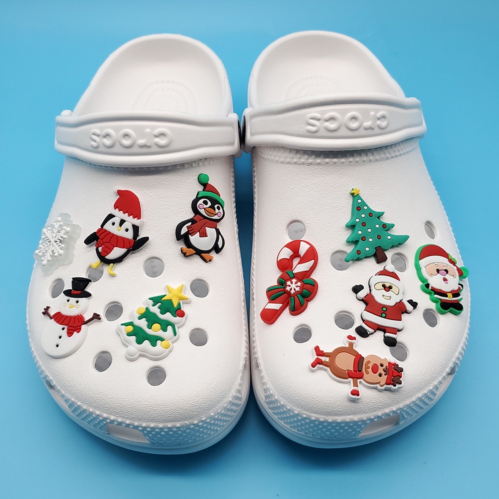 Jibbitz Baru 1pcs sandal shoe charms Crocs Pin Santa Claus Bahan DIY untuk decorate Lubang Sepatu accessories