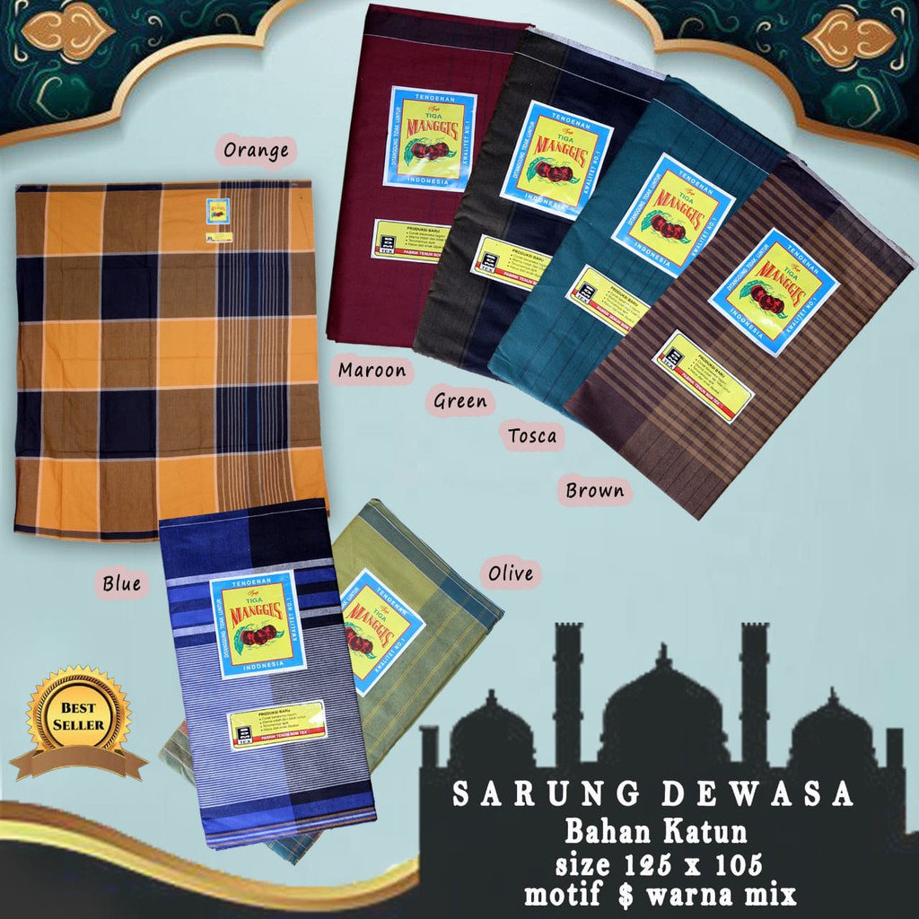 sarung tiga manggis harga grosir/baayar di tempat