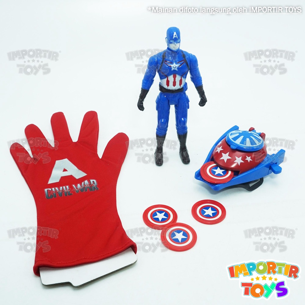 Mainan sarung Tangan Captain America dan Figure Avengers Marvel Toys Kid