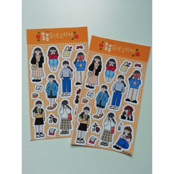

[ST-S-02] Sticker Korean Girl Cute no Cutting Stiker Cewek Korea Lucu Imut