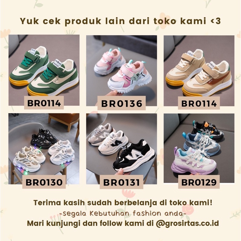 TOPGROSIR LV0131 Sepatu Sneakers Anak Import Motif N PU Lentur / Sepatu Tali Anak/ Murah / Model Terbaru