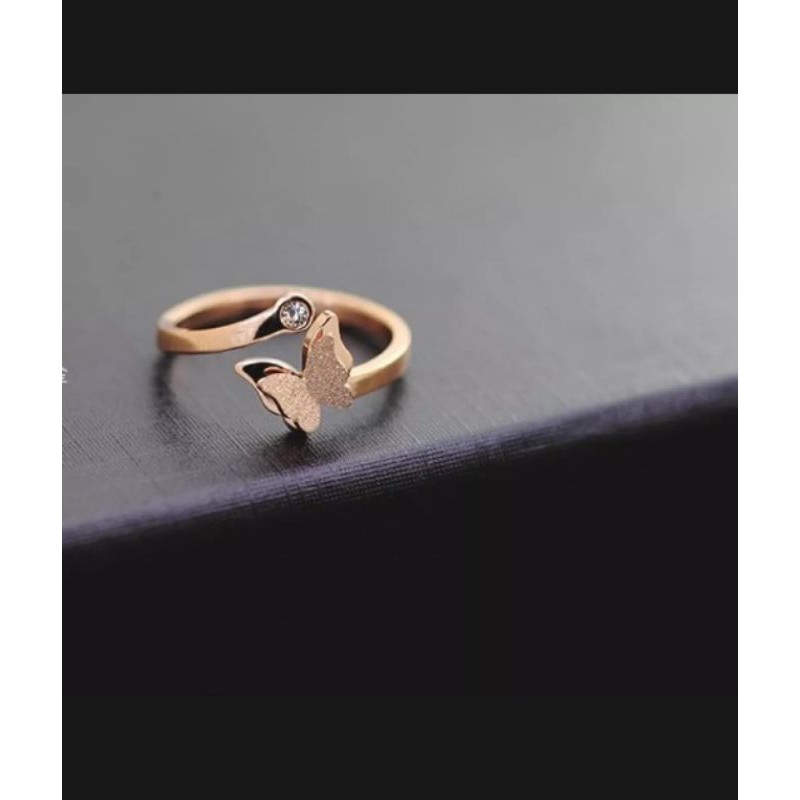 cincin titaniun anti karat motif kupu2