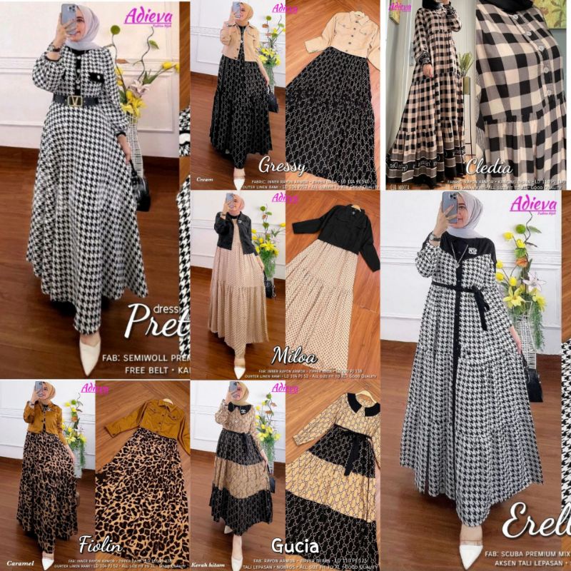 Gamis/Dress All Motif Alila Stacy Livy/Livina Almera Pretty Helina Flavio Erella Fiolin Gressy Miloa Jelio Amaris Sabrina Vidya Areola Talia Machio Zolla Geisya Gladis Eldora Morea Angeli Celine Adieva Matt Rayon Viscose-3