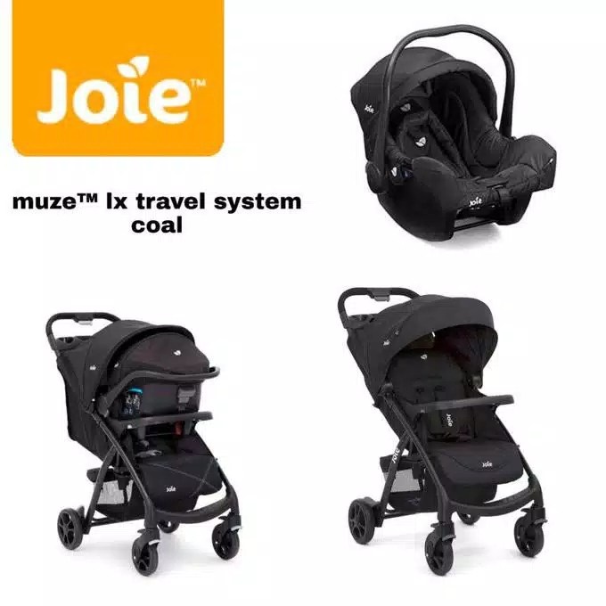 Makassar - Joie Meet Muze LX Travel System / Coal / Stroller + Car Seat / Kereta Dorong Bayi