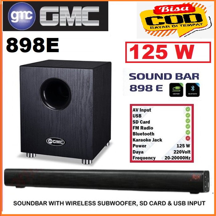 GMC Speaker Soundbar 898E Bluetooth Suara exstra Bass ( HOME THEATER ) Garansi resmi