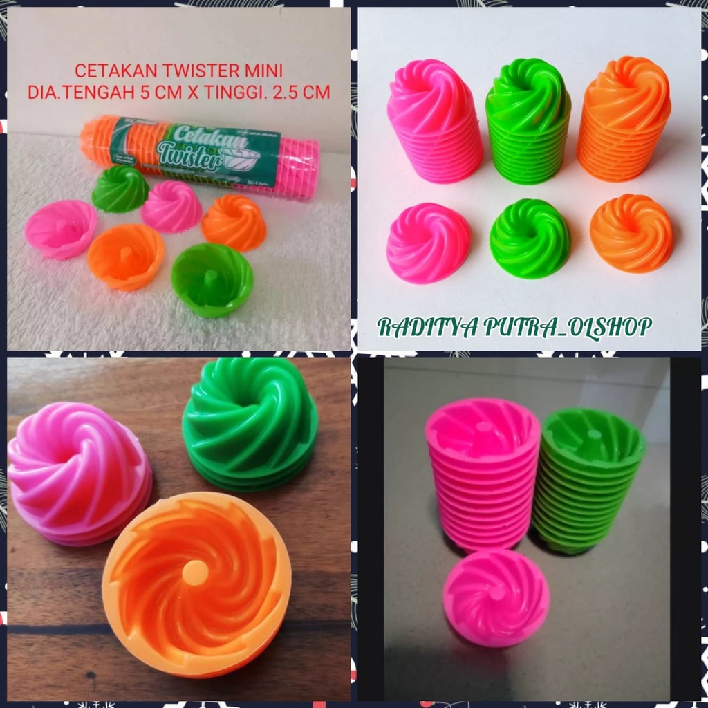 12 Pcs - Cetakan Kue Twister / Cetakan Puding Twister/cetakan puding kipas angin/Cetakan Putu Ayu Mo