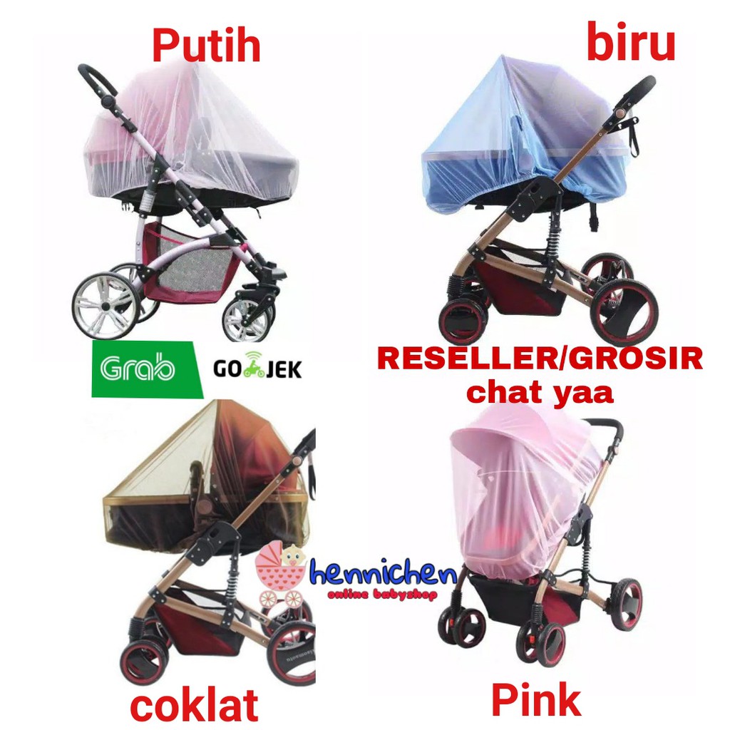 Kelambu Bayi Jaring Anti Nyamuk Untuk Stroller Bayi.