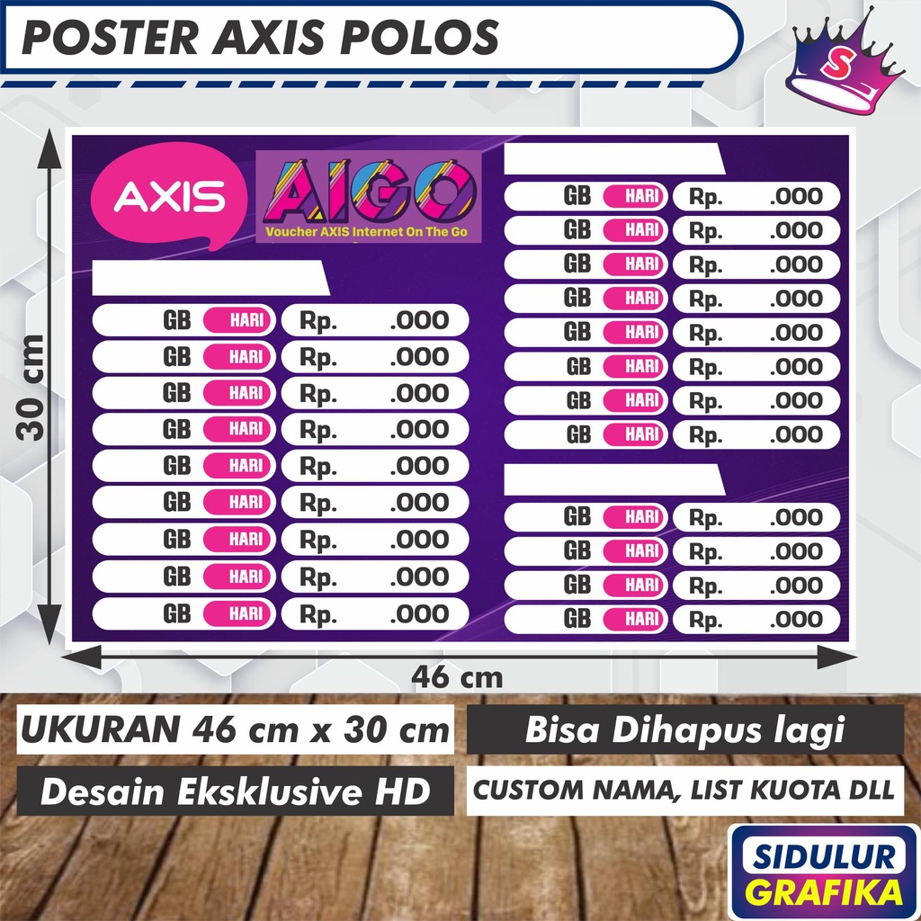 

Poster A3 Kosongan Axis Bisa Dihapus Sidulur Cell