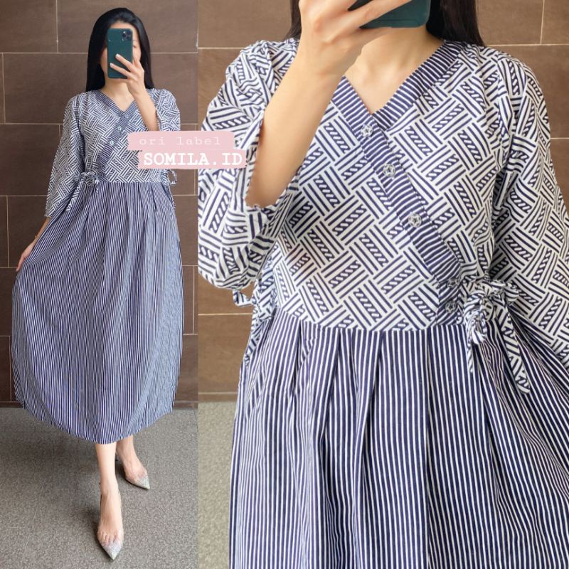 Chibi 7/8 Dress Daster Rayon Bumil Busui Friendly By M8S Label