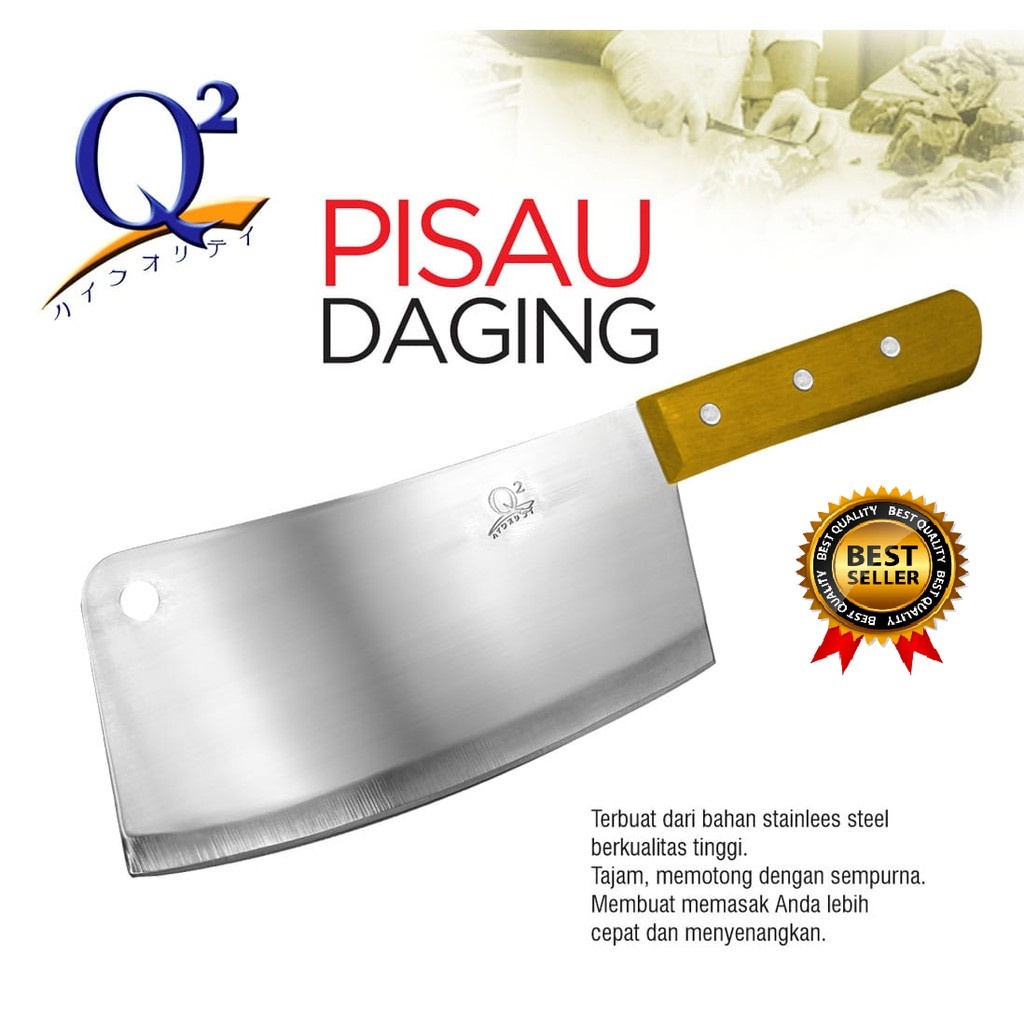 GROSIR PISAU GOLOK DAGING CINCANG BESAR UNTUK POTONG TULANG AYAM/SAPI / KAMBING /DAGING STAINLESS ST