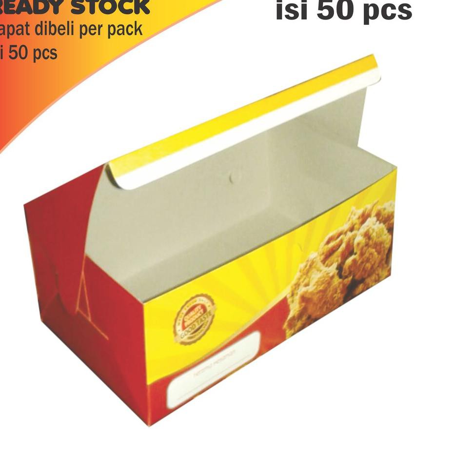 

Terbaru Box Fried Chicken / Dus Fried chicken 19x11.5x7 cm ISI 50 pcs/pack
