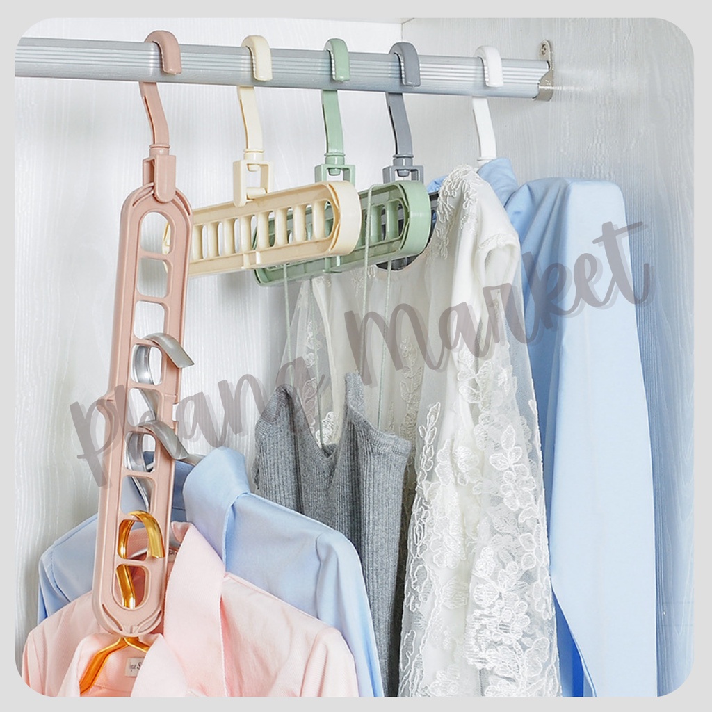 Magic Hanger Gantungan Jemuran Baju Pakaian Multifungsi Serbaguna Instan 9 in 1