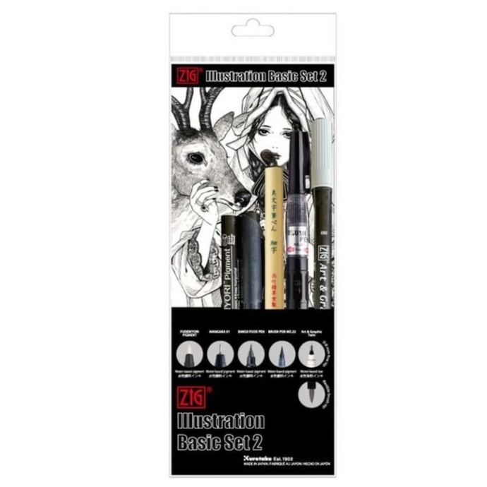

Zig Kuretake Illustration Basic Set 2