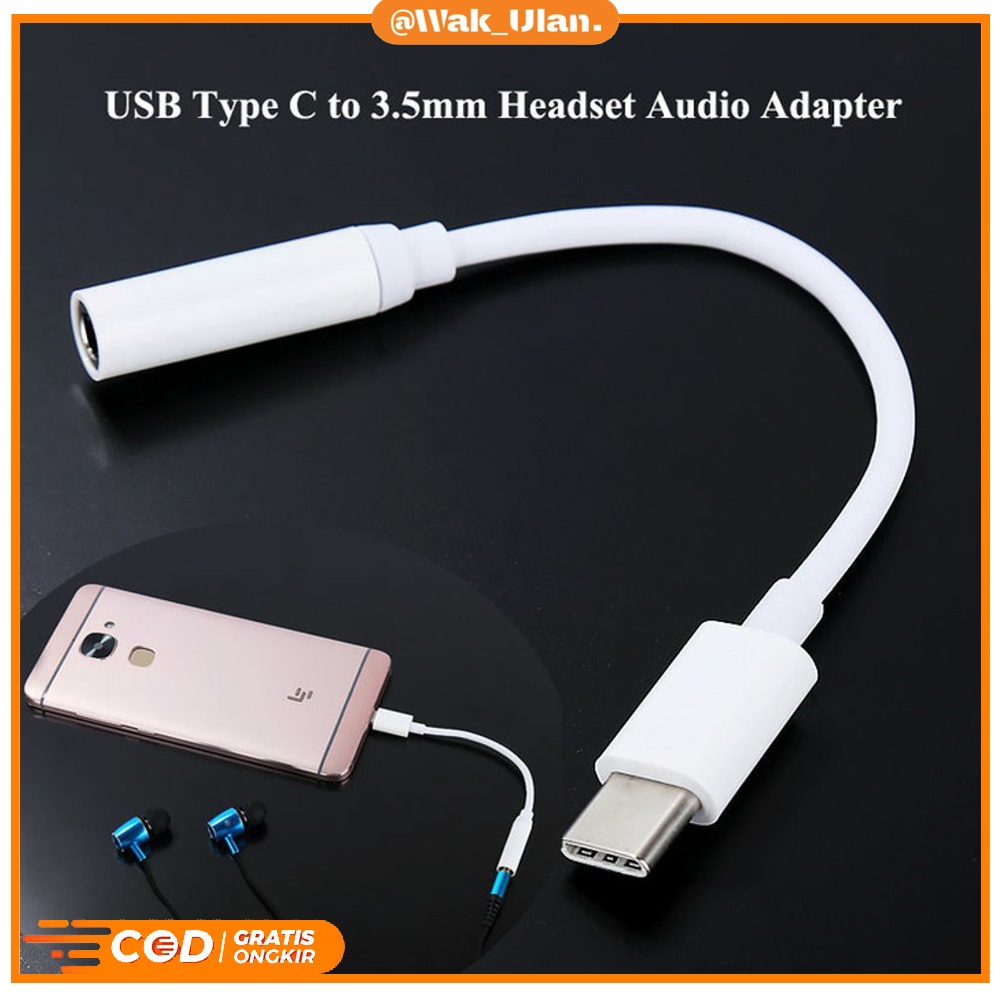 CONECTOR KONEKTOR CONVERTER KABEL TYPE C TO AUDIO 3.5 MM 3.5MM FEMALE TIPE C TO AUX HEADSET EARPHONE