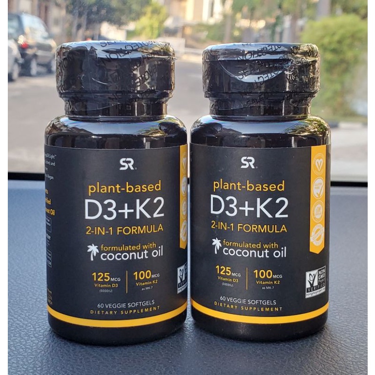 Vitamin D3 5000iu + K2 SR Asli USA original 60softgel