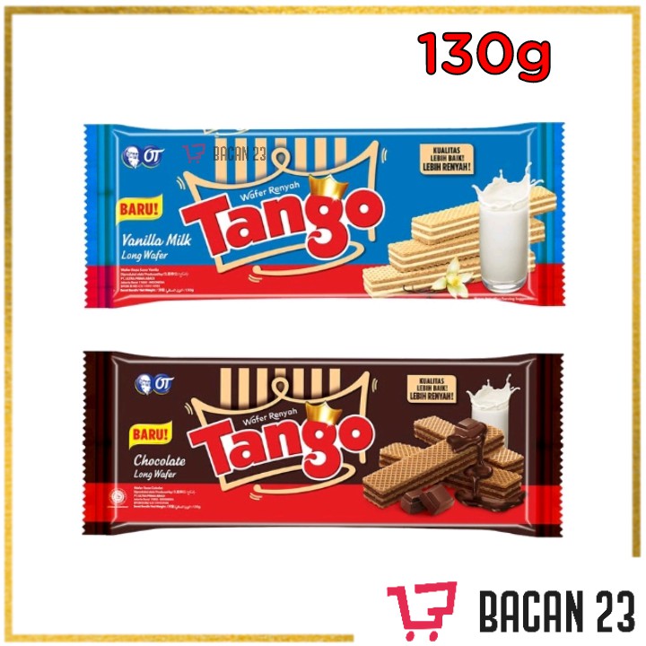 Wafer Tango Long Wafer (130g) ( Cokelat/ Vanilla )/ Bacan 23 - Bacan23