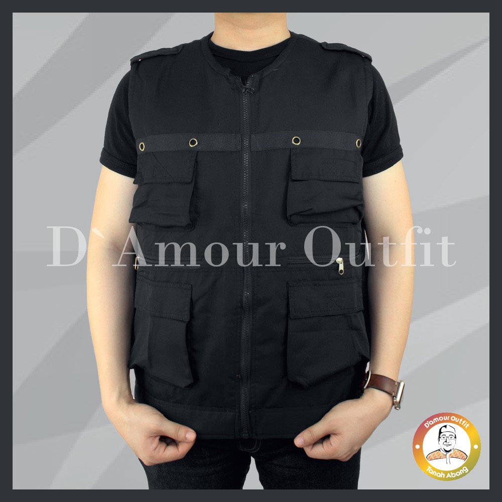 Rompi Kerah Outdoor Casual Pria Polos Kanvas Body Vest Gunung Tactical Lapangan Cowo Jaket Cargo Motor Cowok Dewasa Hitam Navy Murah Zoo Keeper K3 Ojol Grab Gojek Relawan Anis Baswedan Jumbo Katun Jeans Rajut Knit Army Anak Anti Air Angin Touring Import