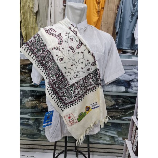 Sorban Pria Model Syal Ukuran Persegi Panjang Kashmiri Almas Motif Batik Printing Ukuran Jumbo