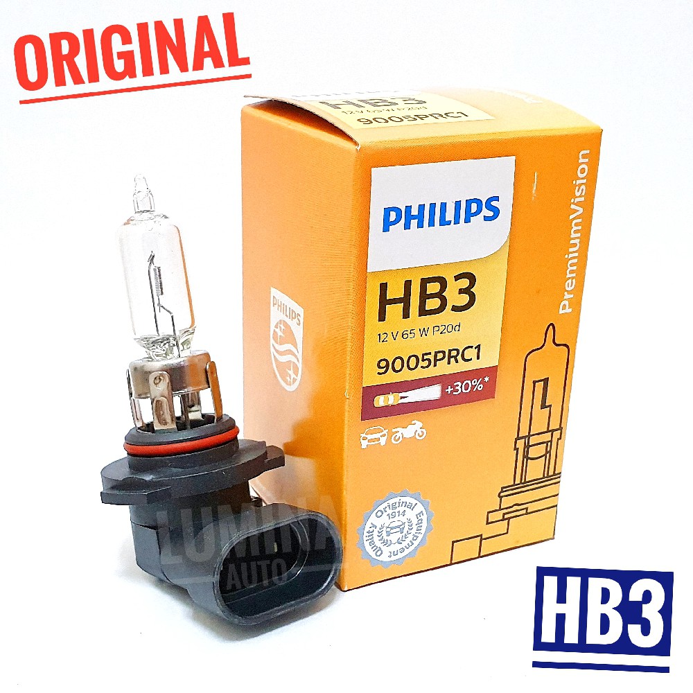 Philips Premium Vision HB3 / 9005 65 Watt - Lampu High Hi Beam / Tembak / Dim
