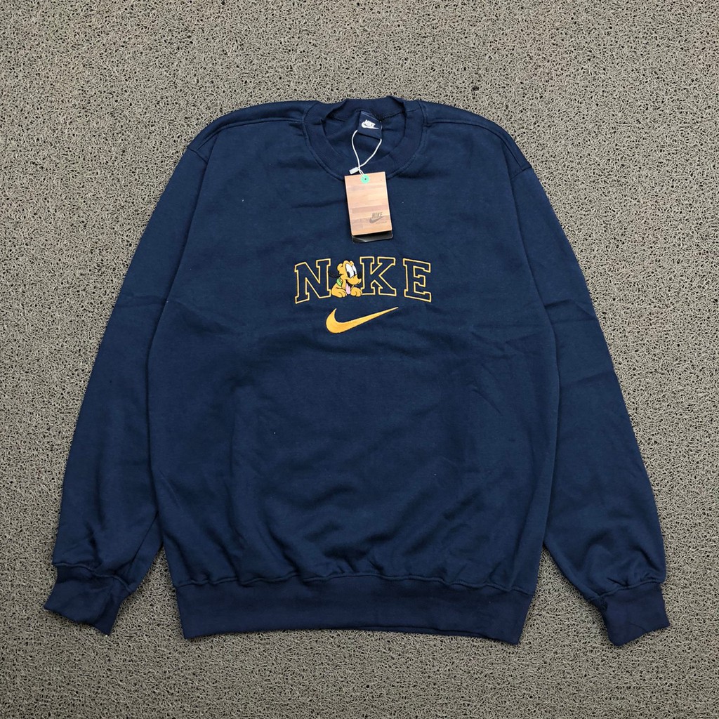 Jaket Sweater Crewneck Nike x Disney Biru Navy