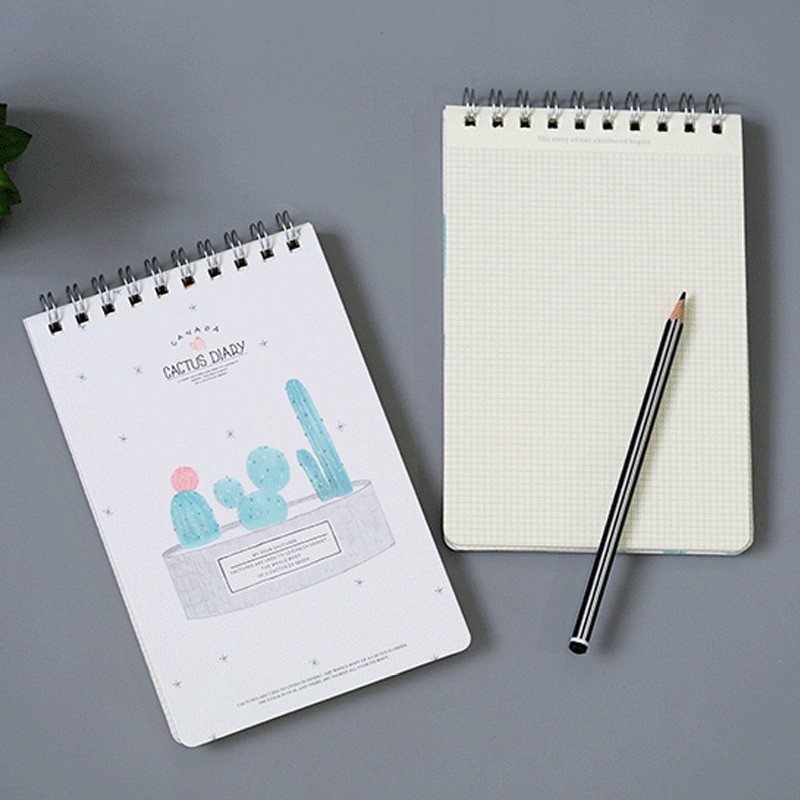 CACTUS DIARY SPIRAL GRID NOTEPAD A5 BUKU KOTAK KOTAK CACTUS DIARY SPIRAL GRID NOTEPAD A5 BUKU KOTAK KOTAK