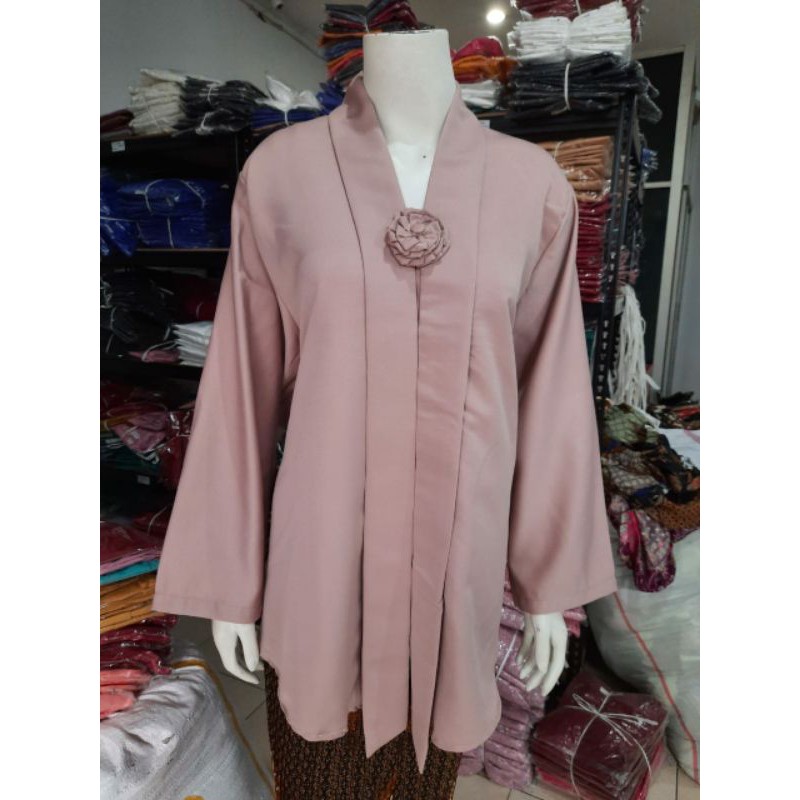 (P110/120) Kebaya Floy JUMBO - SUPER JUMBO lengan PANJANG hijab KeroncongBusana-Hazelnut