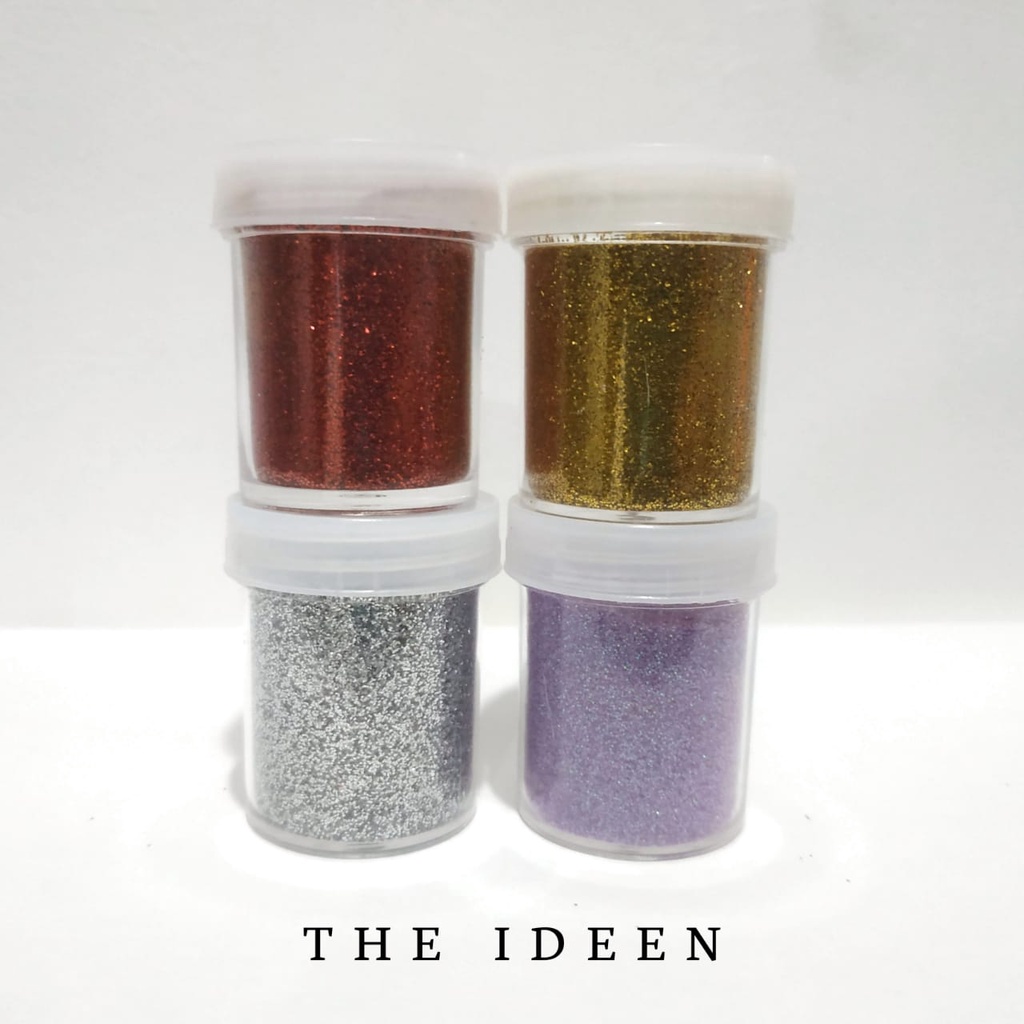 THE IDEEN - SERBUK GLITTER METALIK SATUAN 10 GRAM | POWDER HALUS PREMIUM BUBUK KERAJINAN PERNAK PERNIK ECERAN WARNA WARNI CRAFT KESENIAN PRAKARYA