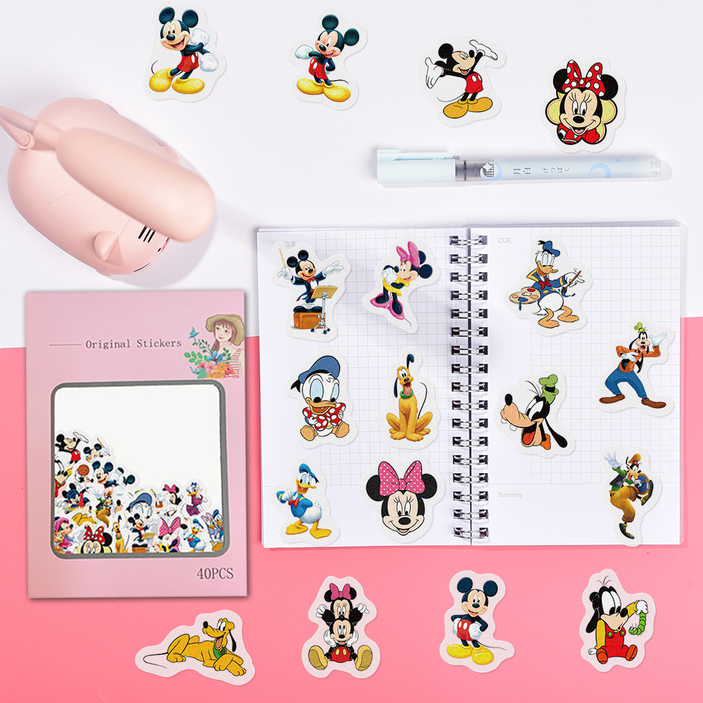 Mickey Mouse cartoon and paper hand account sticker pack photo album diary DIY hand account sticker pack 40 pieces