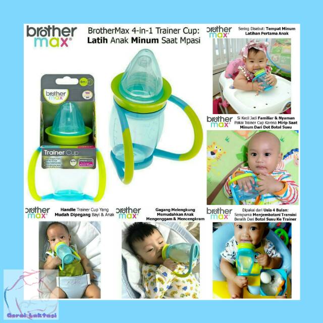 BROTHER MAX 4 IN 1 TRAINER CUP - TRAINING CUP MPASI - GELAS BAYI