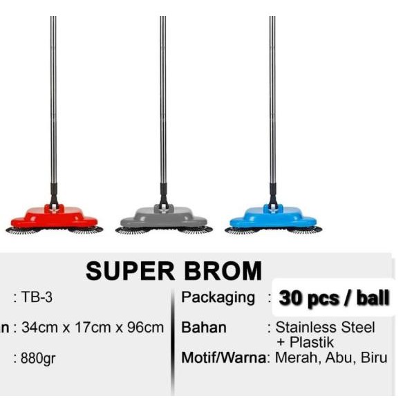 ♦ Tj-110 Alat Sapu Lantai Otomatis Super Brom Praktis ☻